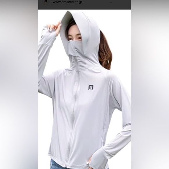 WOMEN RASH GUARD SUN PROTECTION JACKET SUN SHADE HOODIE ZIPPER - Picture 2 of 11